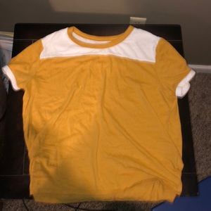 old navy yellow with white t-shirt